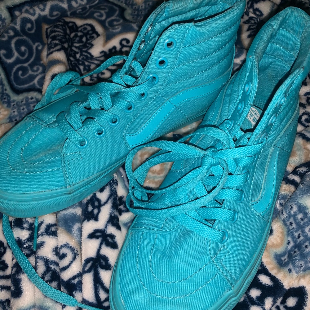 Bright blue high top vans